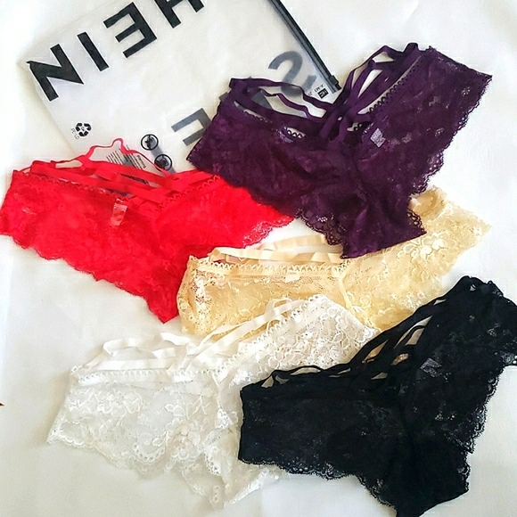 New 5-pack Floral Lace Lattice Panty Set Size One Size - Picture 2 of 8